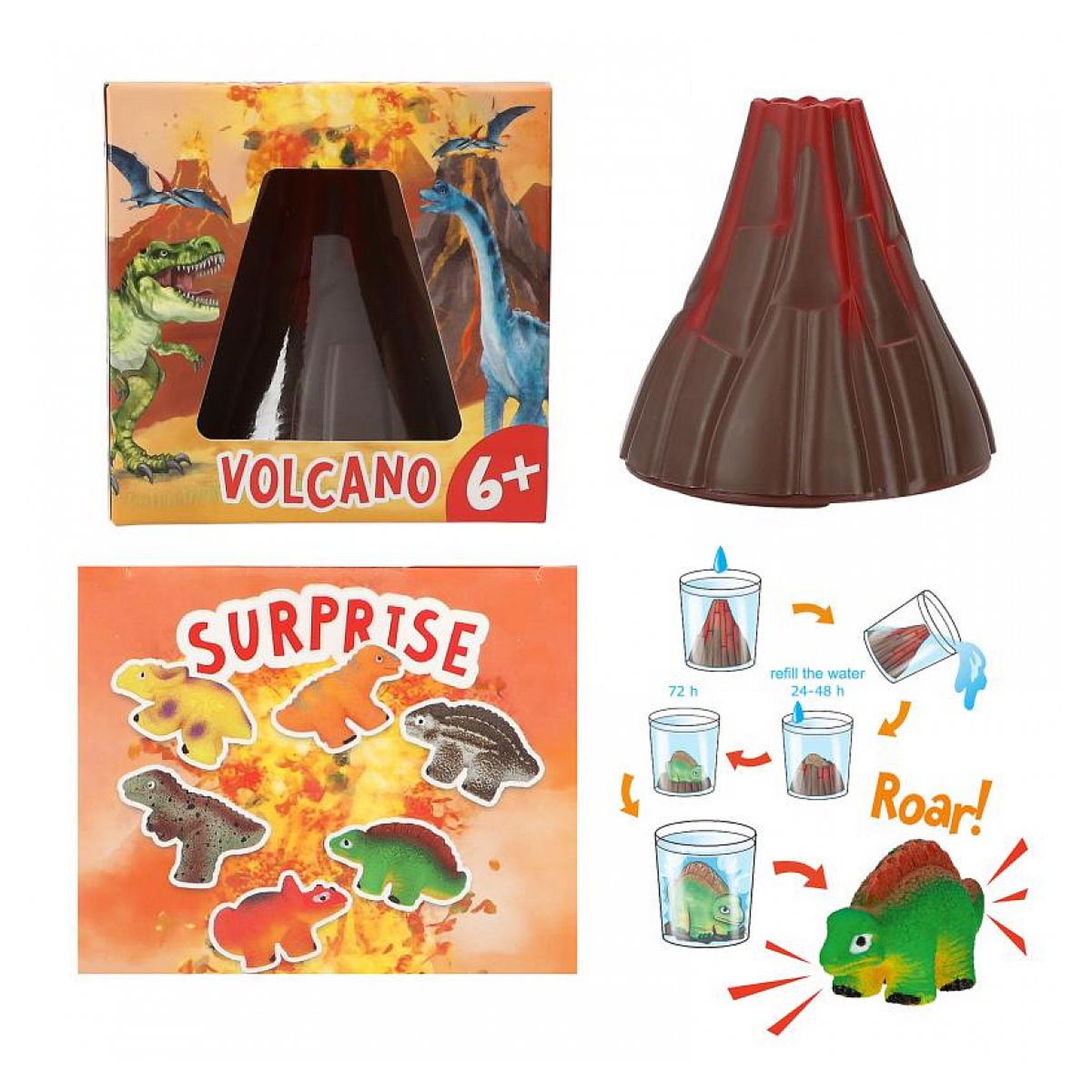 Voir la diapositive 2 : TOP MODEL Dino World - Figurine volcan avec dino