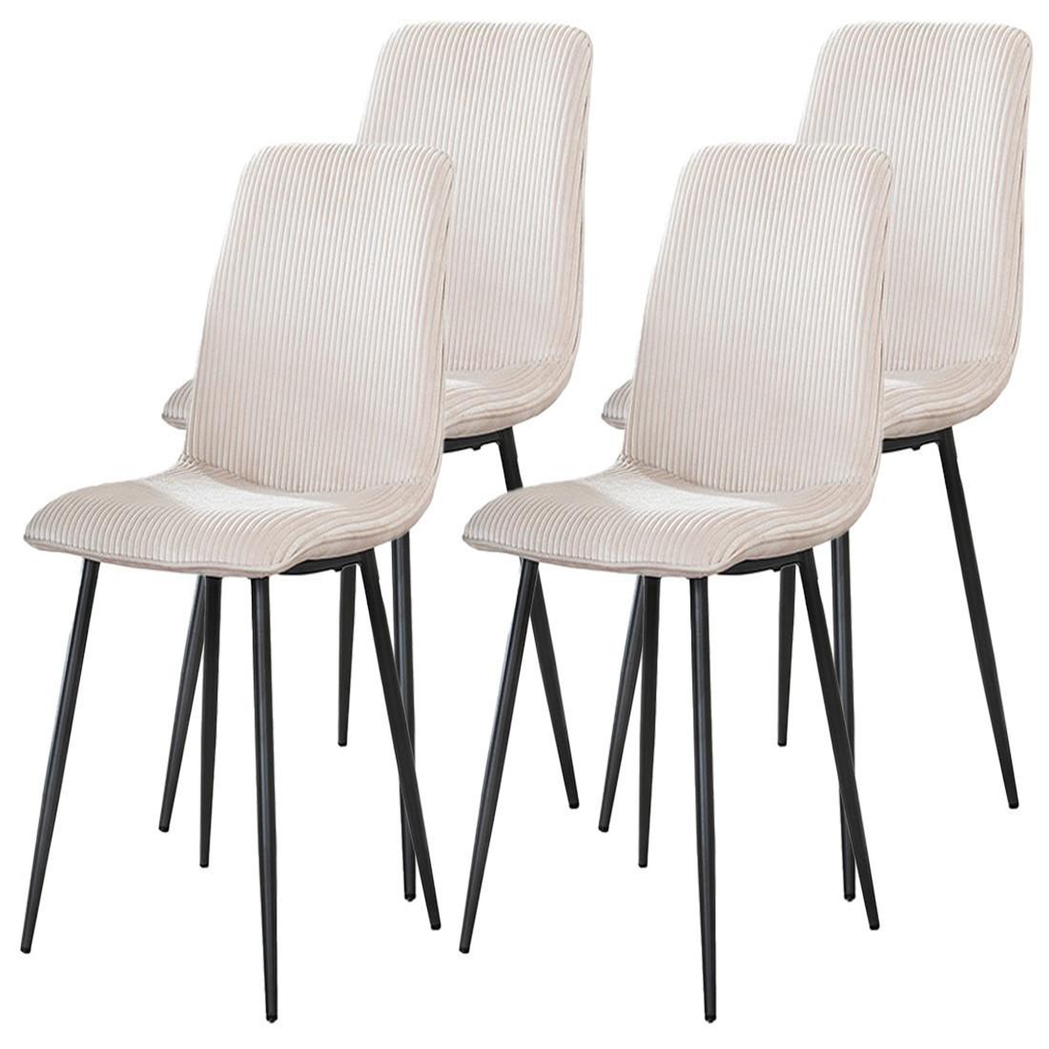 Voir la diapositive 1 : BEST MOBILIER Iris - lot de 4 chaises - en velours côtelé et velours