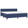 Voir la diapositive 3 : VIDAXL Sommier a lattes de lit et matelas et LED Bleu 200x200 cm Tissu