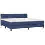 Voir la diapositive 3 : VIDAXL Sommier a lattes de lit et matelas et LED Bleu 200x200 cm Tissu