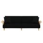 Voir la diapositive 4 : VIDAXL Canape-lit avec accoudoirs noir tissu