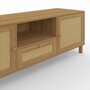 Voir la diapositive 6 : ID MARKET Meuble TV 140 cm vintage HANAE 3 portes effet naturel cannage