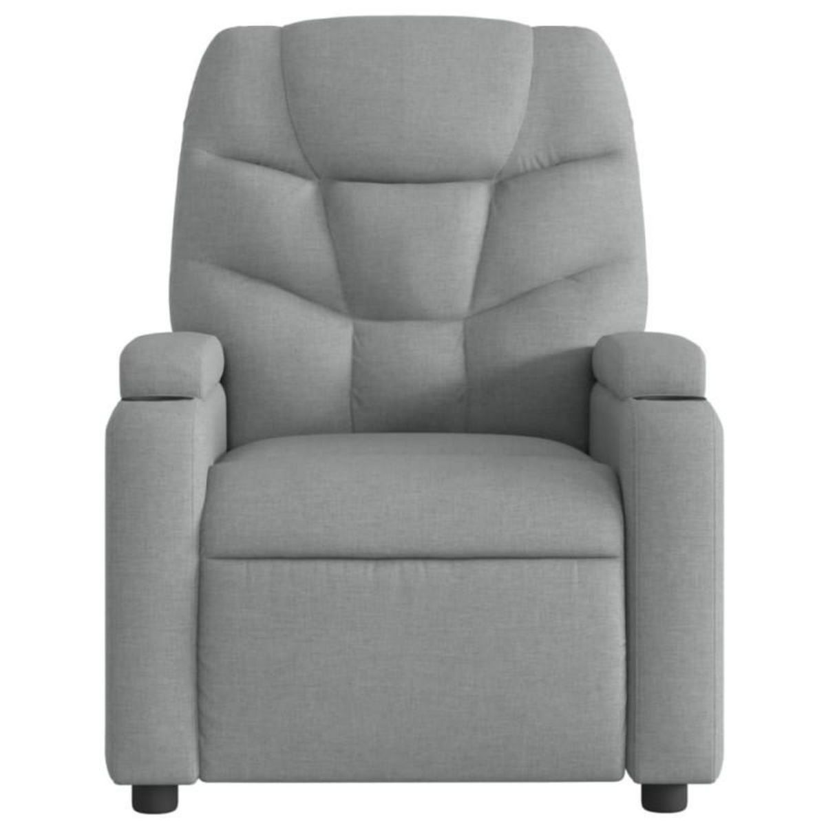 VIDAXL Fauteuil de massage inclinable Gris clair Tissu