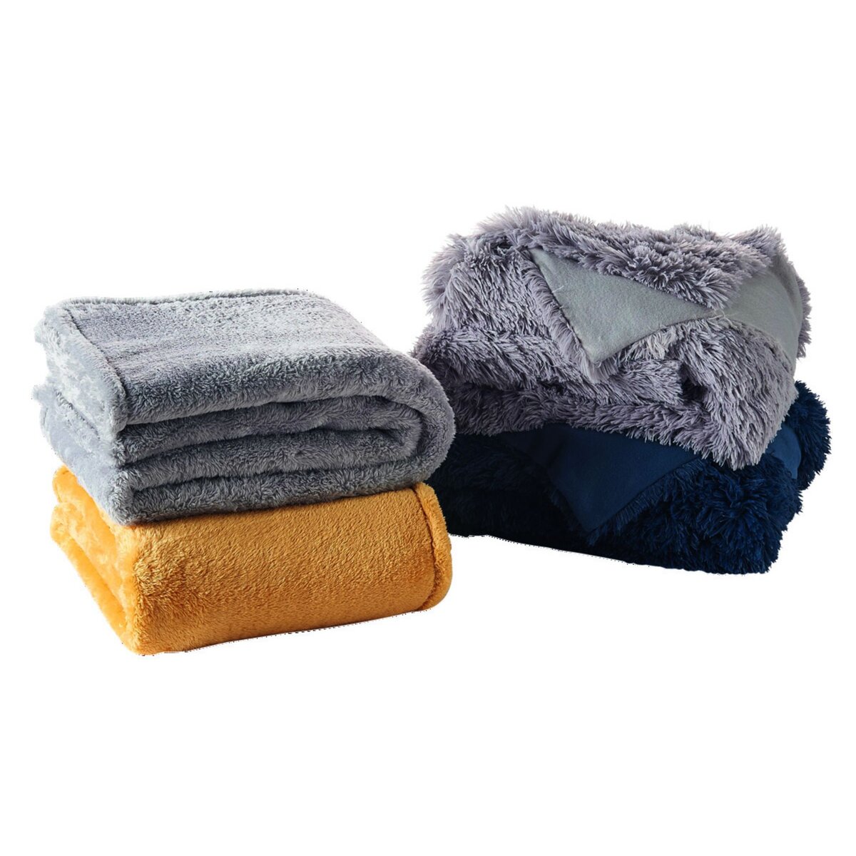 Plaid uni en polyester flanelle DOUDOU 