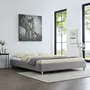 IDIMEX Lit futon double pour adulte NIZZA queen size 160x200 cm 2 places / 2 personnes, avec sommier et pieds métal chromé, tissu gris