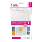 Graine créative Lot 10 plaques texture pour pâte polymère