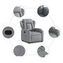Voir la diapositive 5 : VIDAXL Fauteuil inclinable Gris clair Tissu