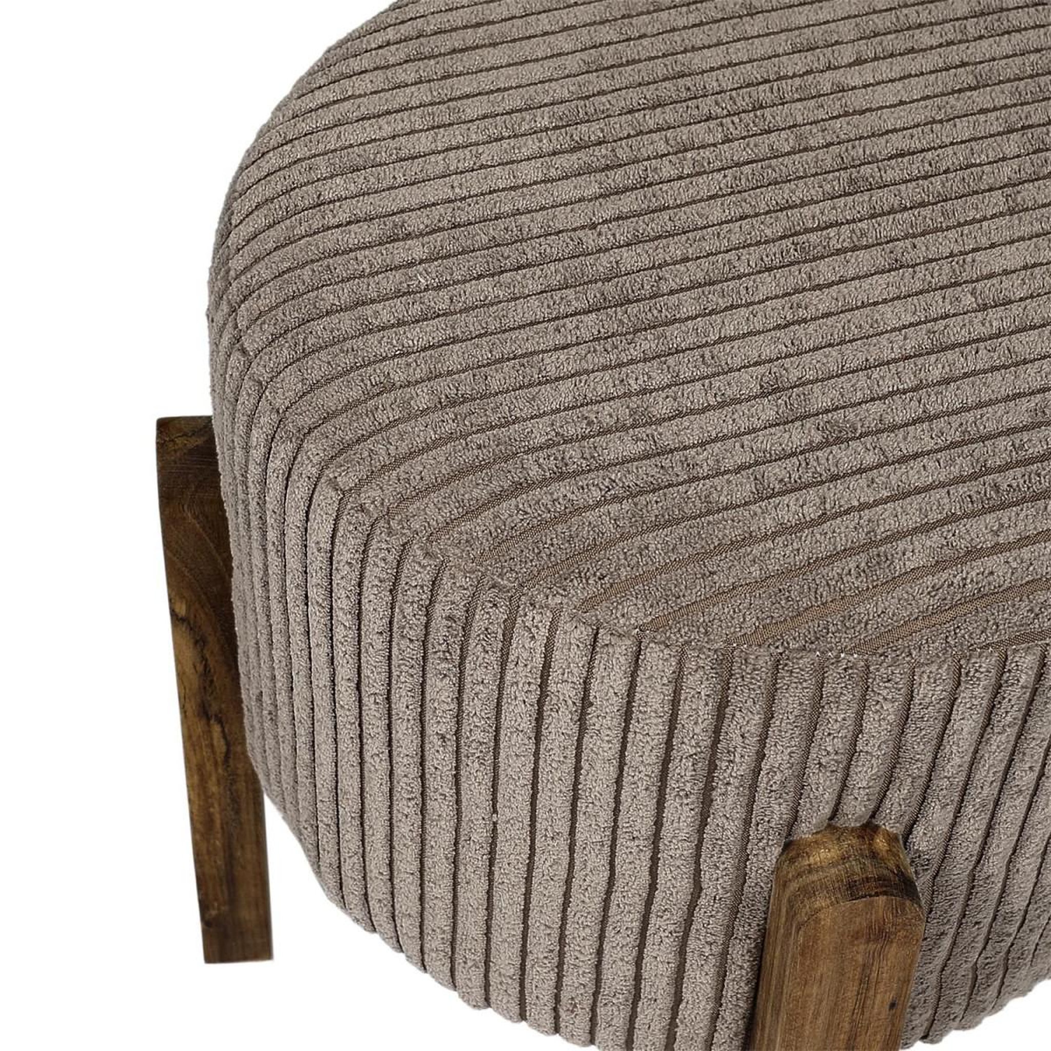 Voir la diapositive 2 : The Home Deco Factory Tabouret côtelé rond  scott  35cm taupe