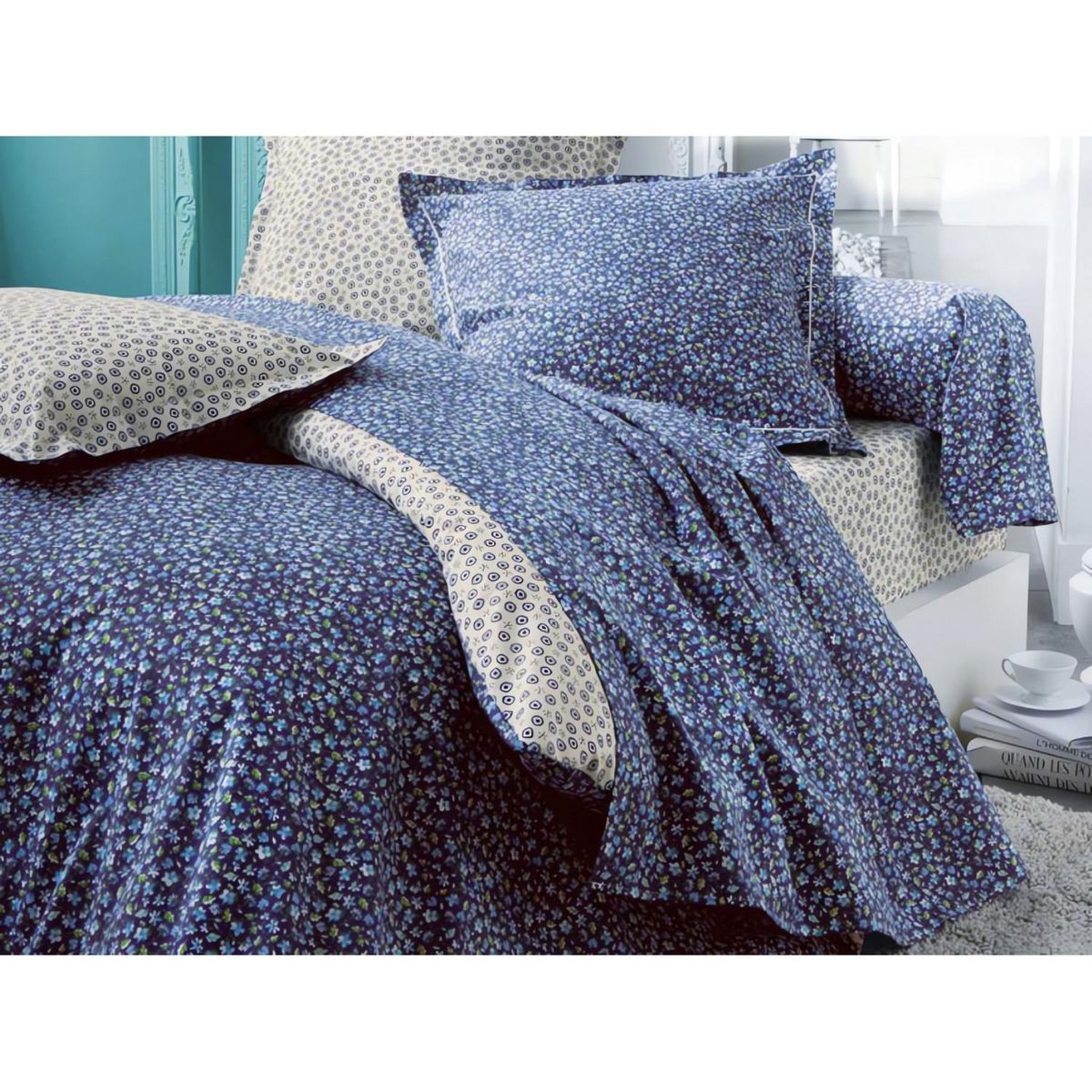 Tradilinge Parure housse de couette MELROSE Marine
