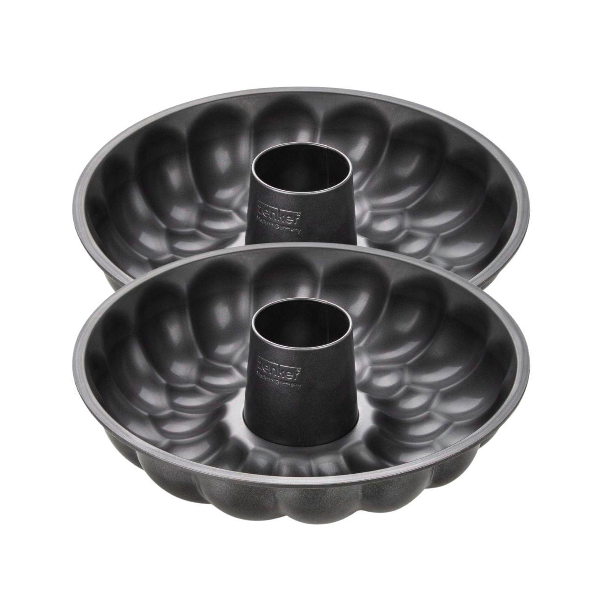 ZENKER Lot de 2 moules à gâteaux 32/32 cm en acier black mettallic black mettallic zenker  black mettallic