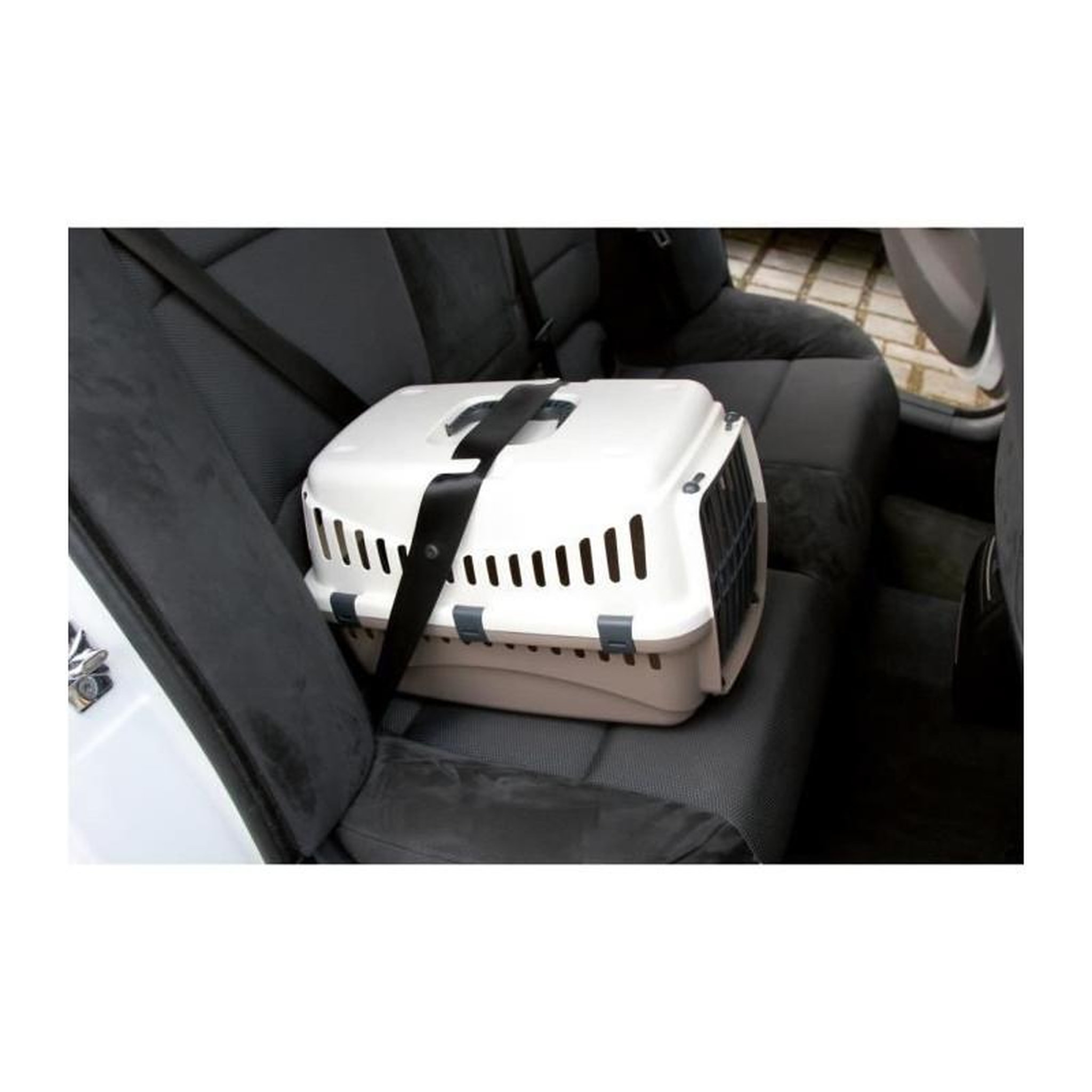 Voir la diapositive 2 : KERBL KERBL Box de transport Expedition pour chien - 48x32x32cm - Creme et taupe