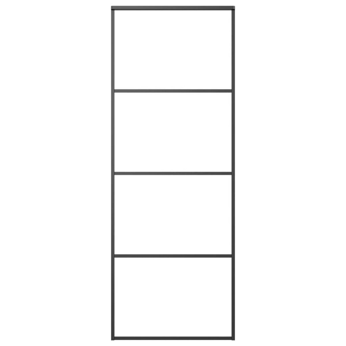 VIDAXL Porte coulissante Verre ESG depoli et aluminium 76x205 cm Noir