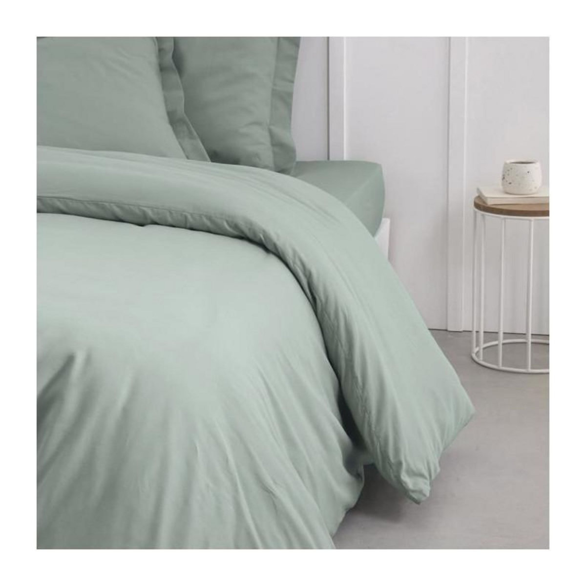 Today Housse de couette TODAY Essential - 240 x 260 cm - 2 personnes - 100% Coton uni - Celadon