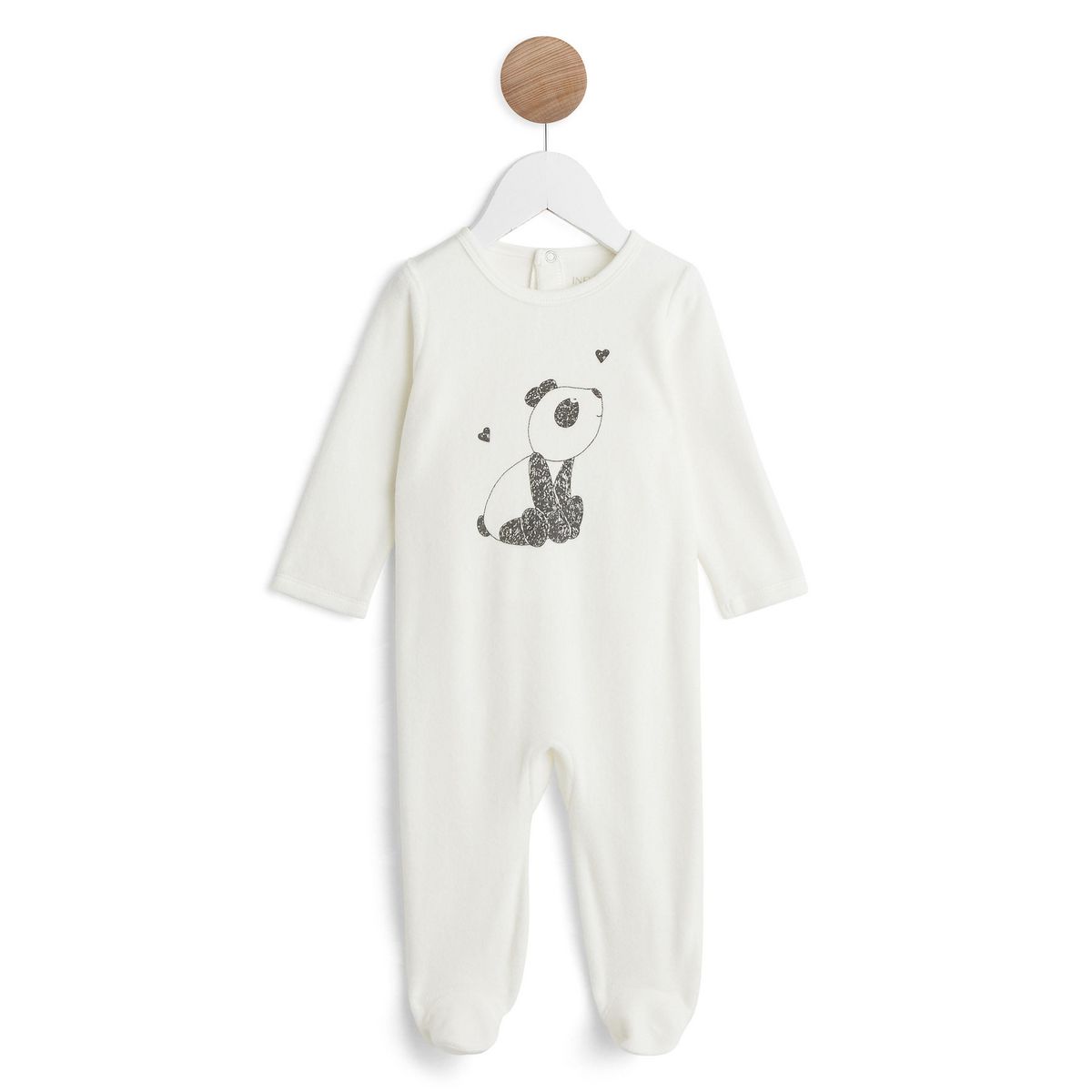 IN EXTENSO Dors bien velours panda bébé fille