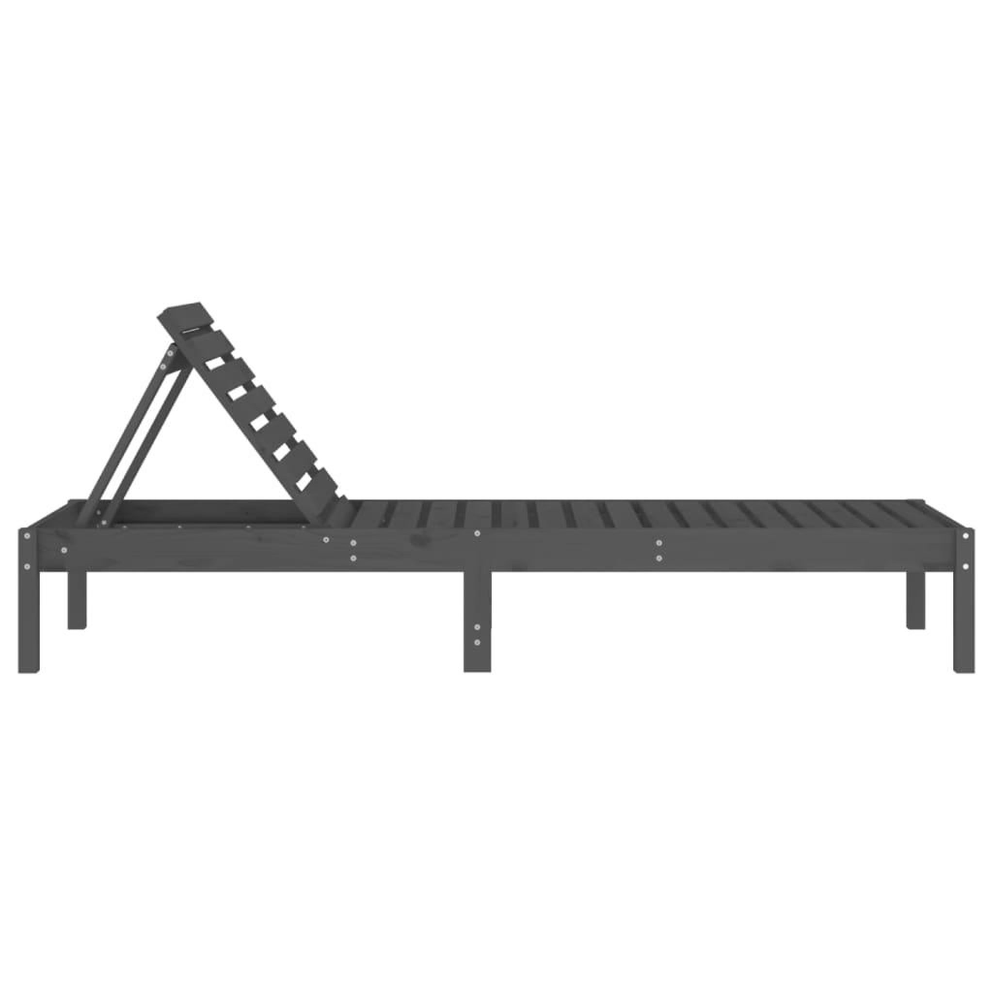 Voir la diapositive 5 : VIDAXL Chaises longues lot de 2 gris 199,5x60x74 cm bois massif de pin