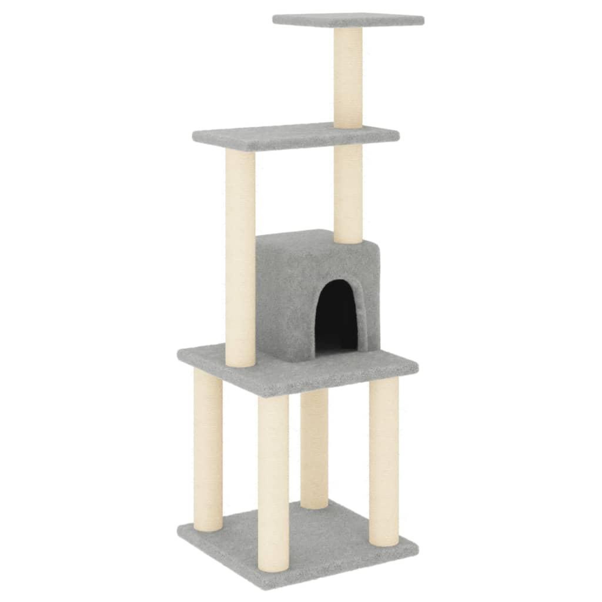 Voir la diapositive 2 : VIDAXL Arbre a chat avec griffoirs en sisal Gris clair 105 cm
