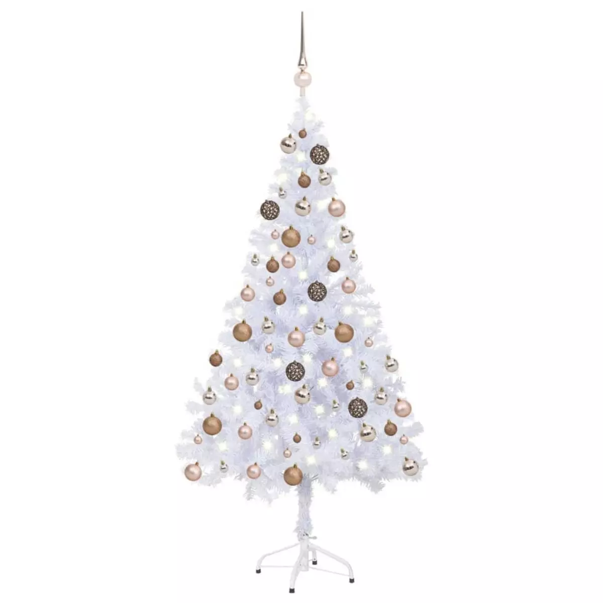 VIDAXL Arbre de Noël artificiel pre-eclaire/boules 120 cm 230 branches