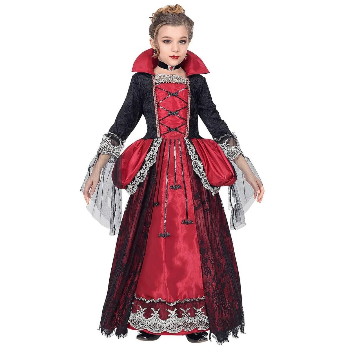 WIDMANN Déguisement vampiresse - Fille - 8/10 ans (128 à 140 cm)