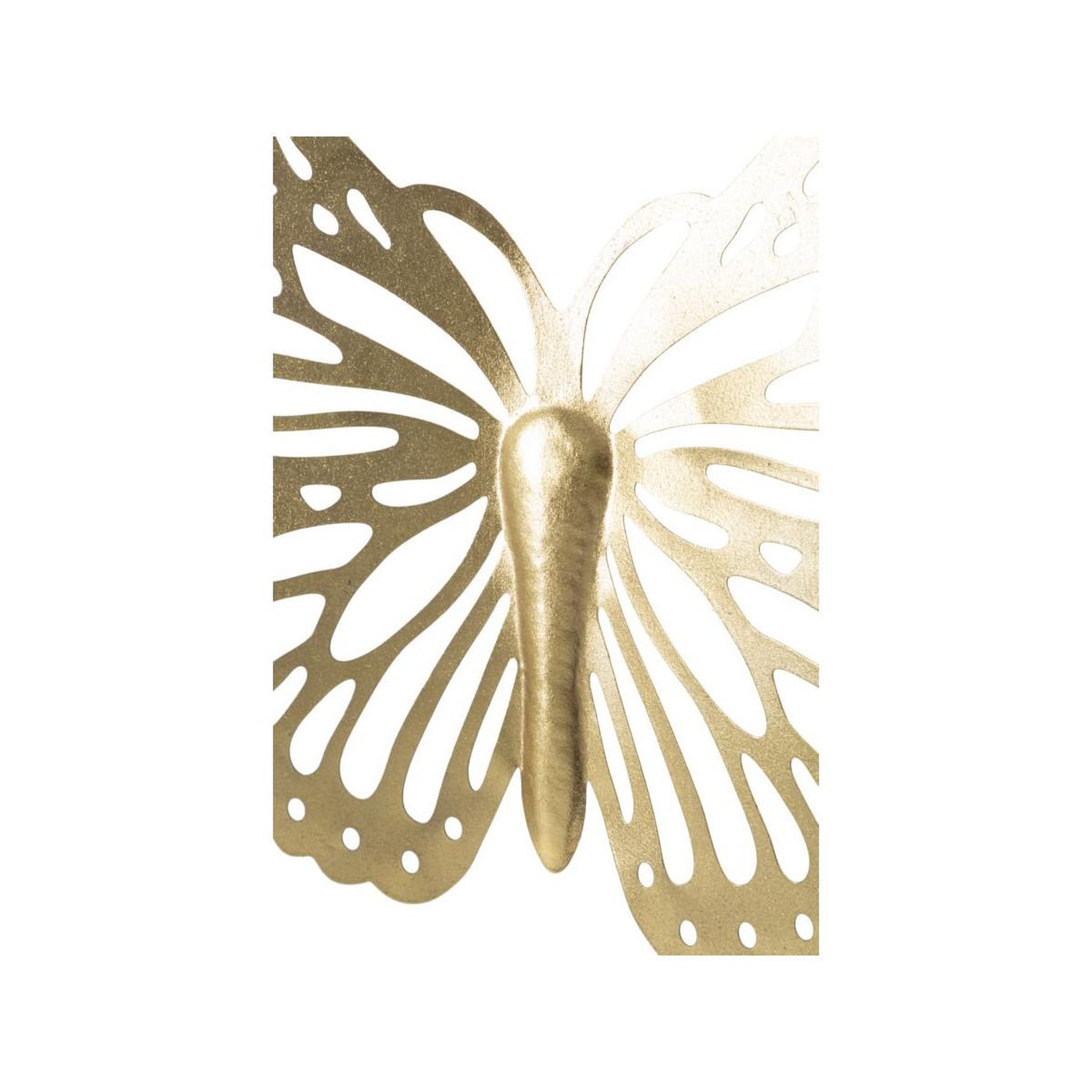 Voir la diapositive 3 : Paris Prix Décoration murale en métal  butterfly uni  43cm or