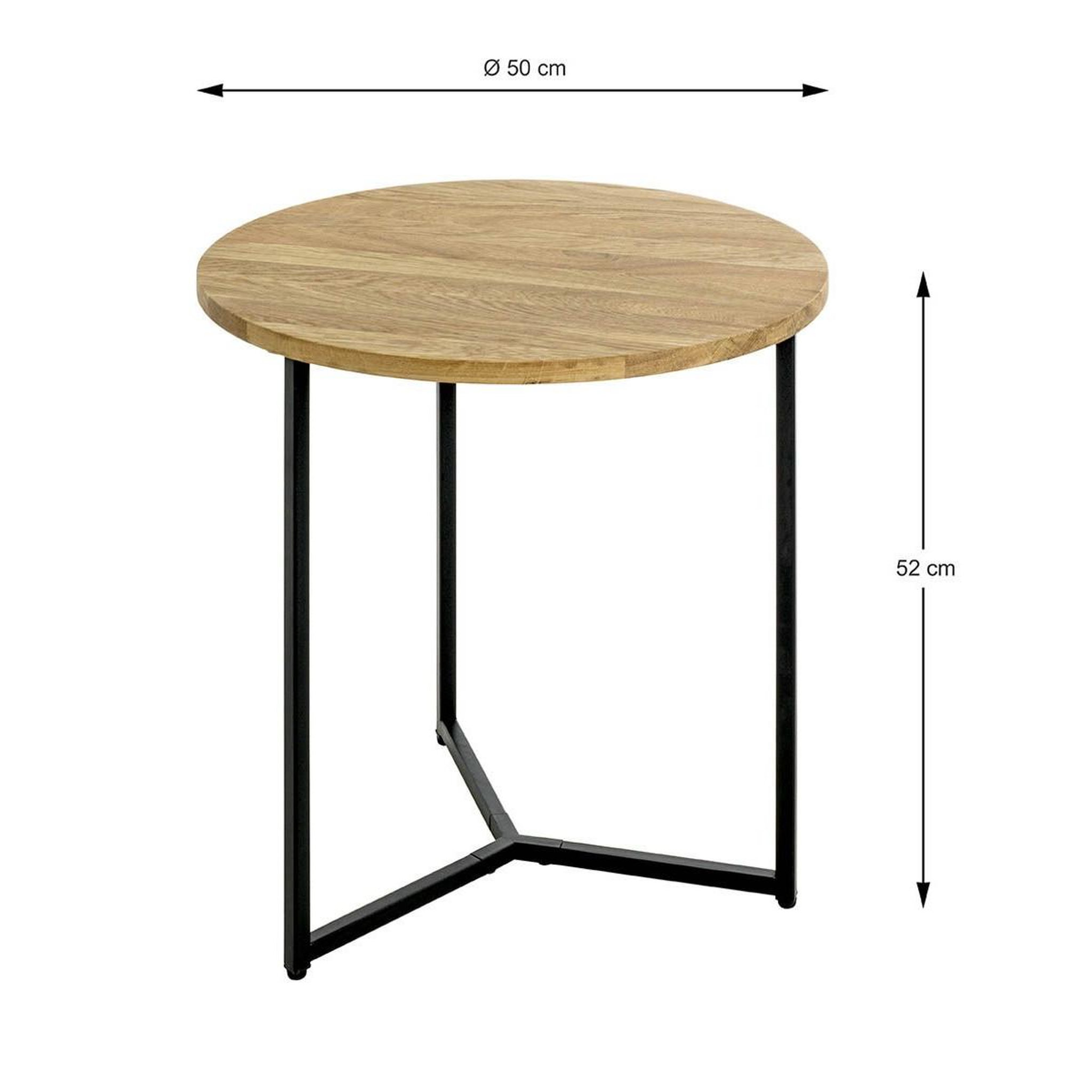 Voir la diapositive 4 : Paris Prix Table d'appoint ronde  pika  52cm chêne & noir