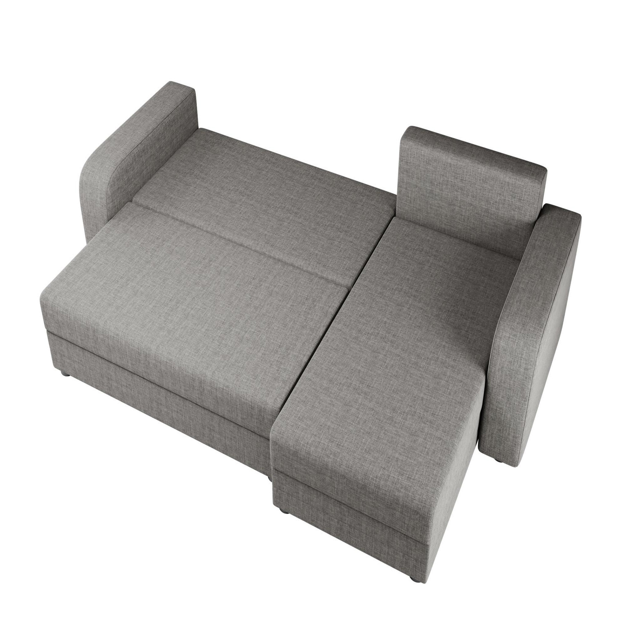 Voir la diapositive 2 : BEST MOBILIER Harvey - canapé d'angle réversible 4 places convertible avec coffre en tissu