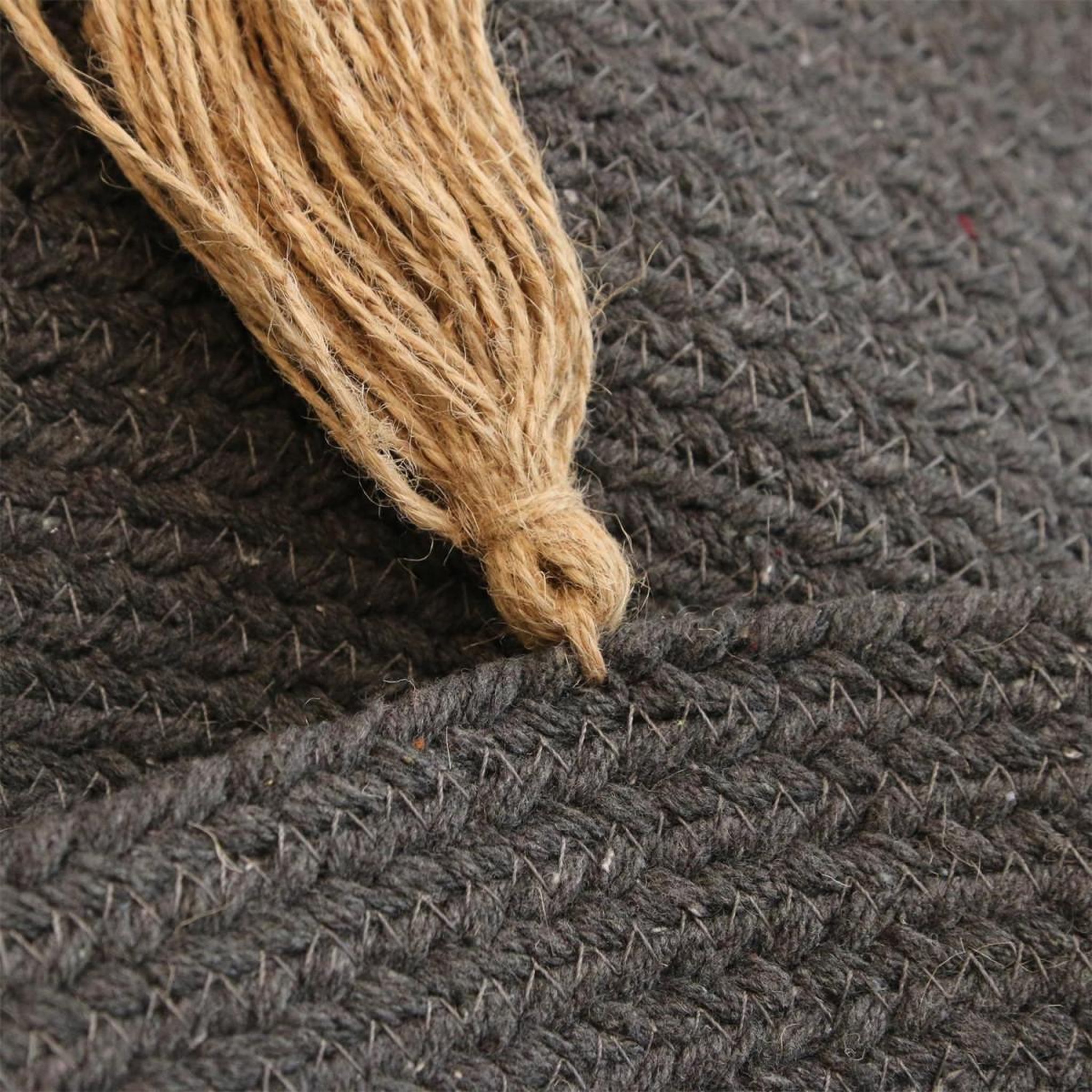 Voir la diapositive 3 : The Home Deco Factory Tapis rond à pompons  austin  90cm gris