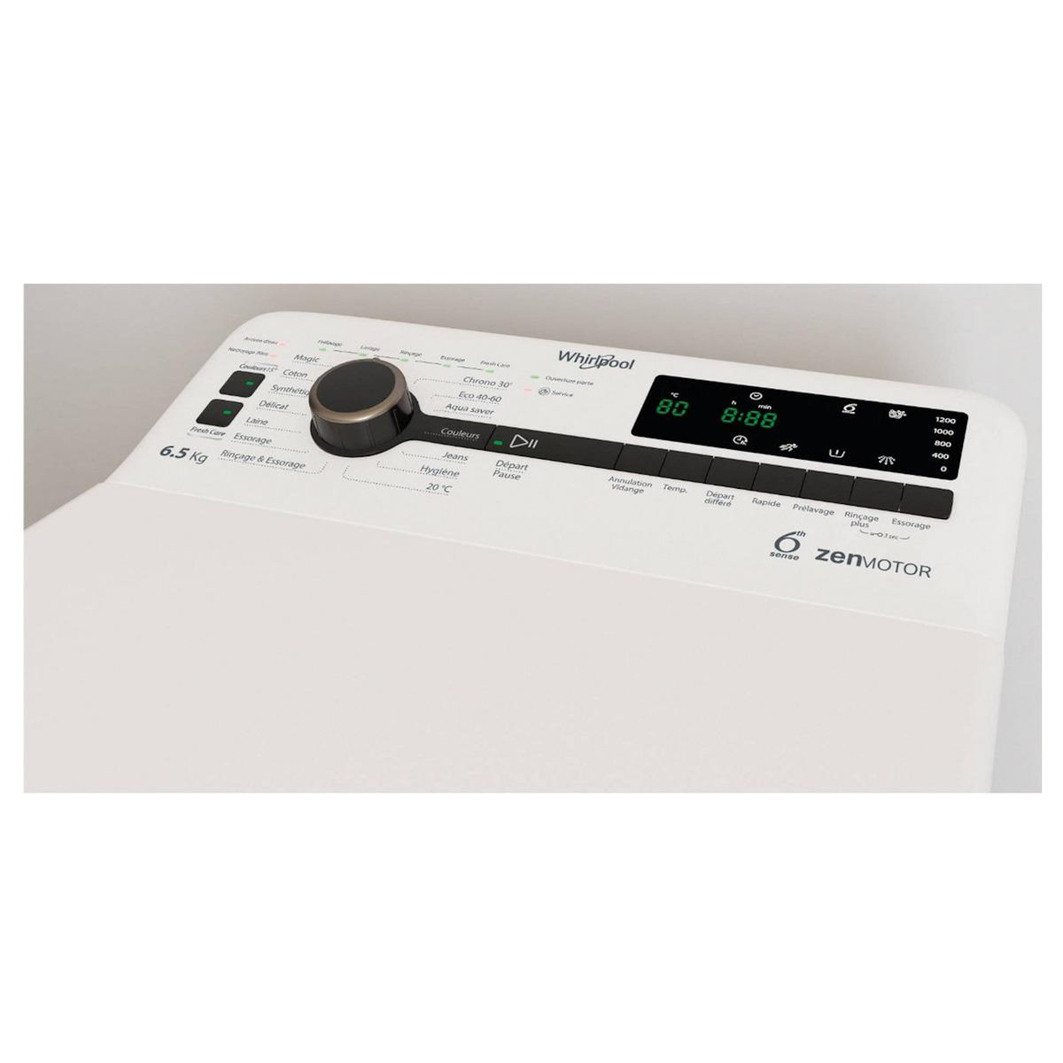 Whirlpool Lave-linge top 6.5kg 1200 tours/min blanc - TDLRBX65242BSFR