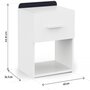 Voir la diapositive 4 : Habitat et Jardin Table de chevet  Reverso  - Blanc mat