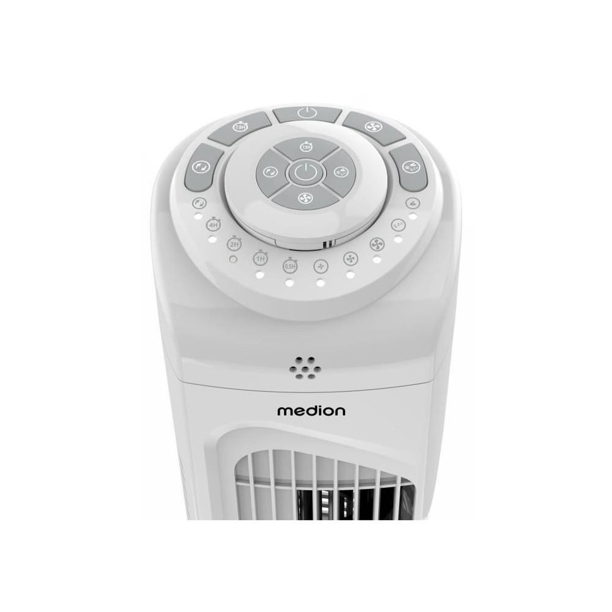 Voir la diapositive 4 : Medion Ventilateur colonne - MEDION - 45 W - Hauteur 79 cm - Oscillation 60° - Télécommande - Blanc