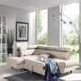 Voir la diapositive 2 : BEST MOBILIER Lisbona - canapé d'angle gauche convertible - 5 places - avec têtières