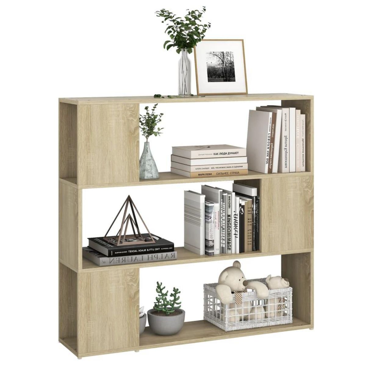 VIDAXL Bibliotheque/Separateur de piece Chene sonoma 100x24x94 cm