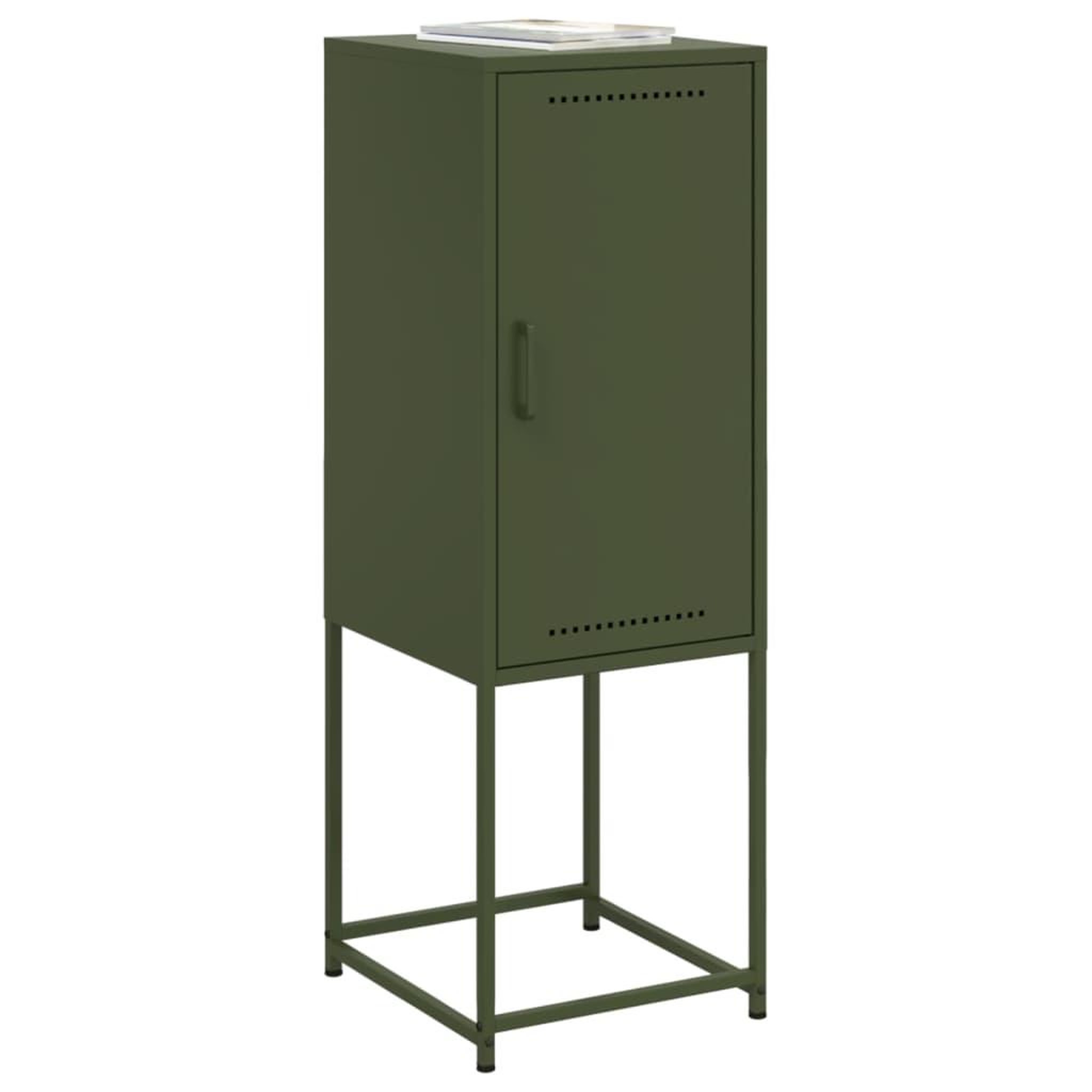 Voir la diapositive 4 : VIDAXL Buffet vert olive 36x39x107 cm acier