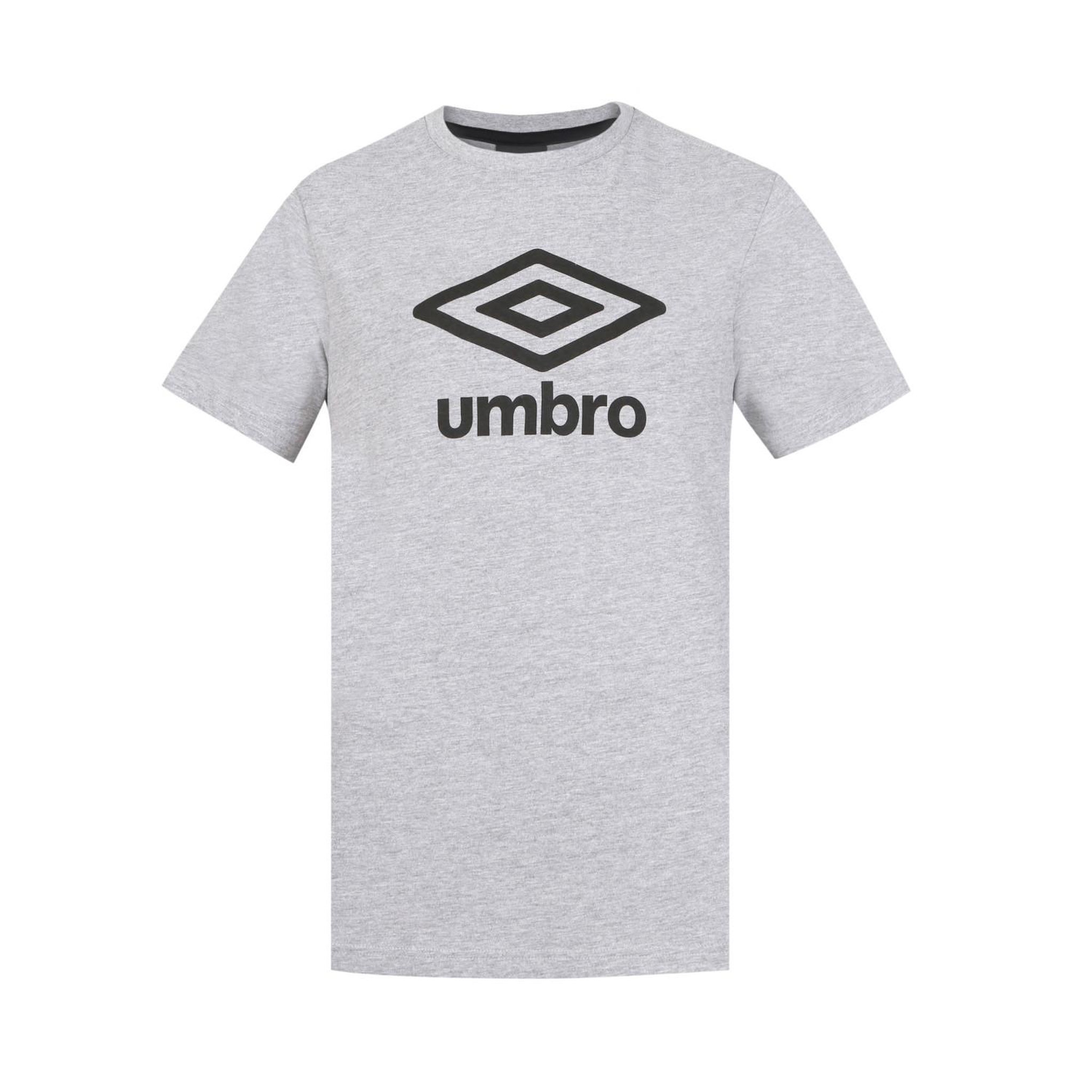 UMBRO Tee shirt homme col rond chiné en coton 160gsm et logo imprimé 729281. Coloris disponibles : Gris