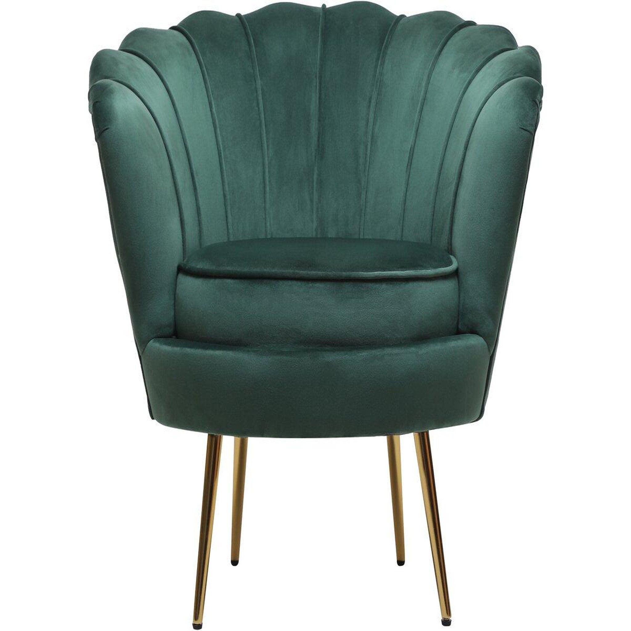 Voir la diapositive 3 : Habitat et Jardin Fauteuil en velours  Floria  - 75 x 68 x 77.5cm - Vert