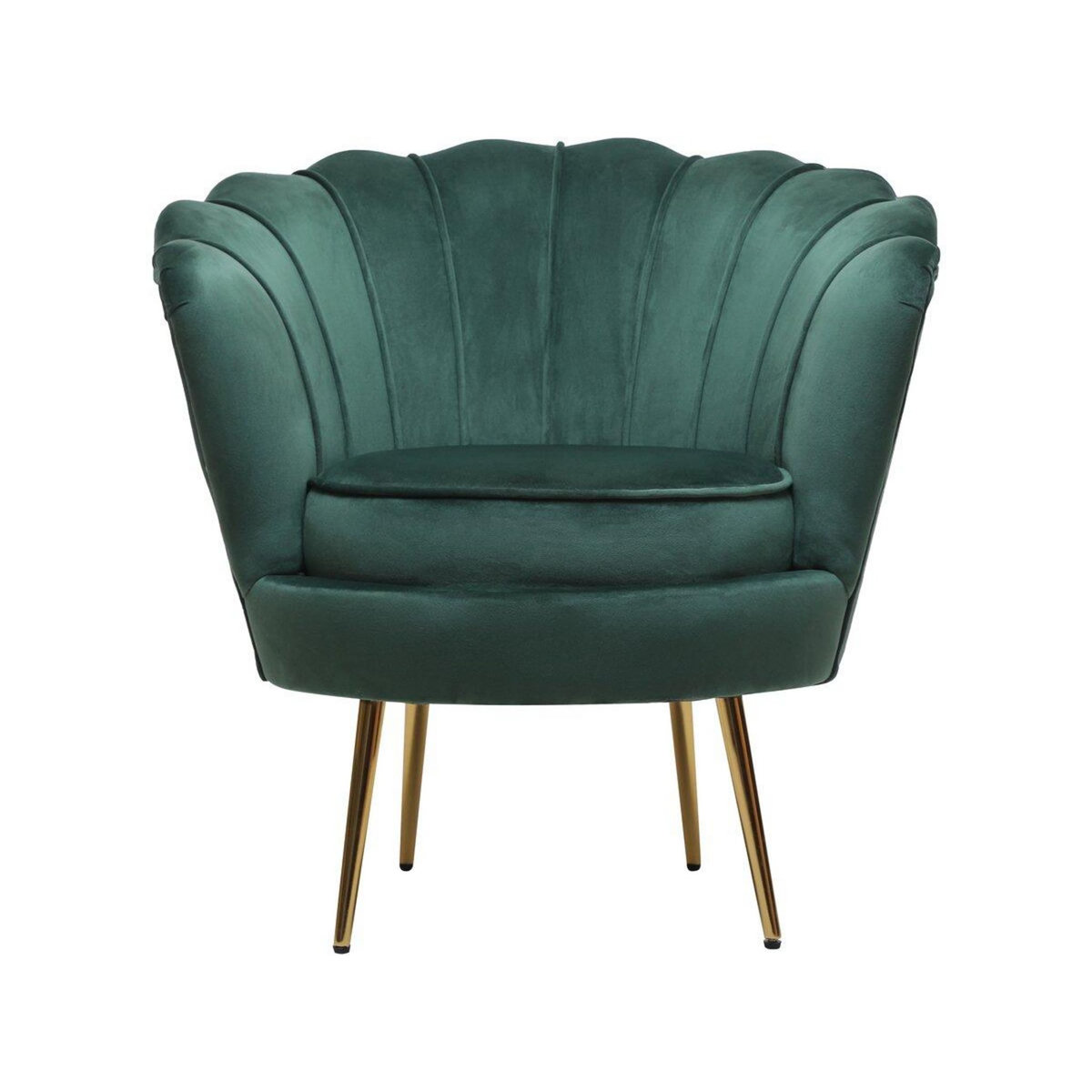 Habitat et Jardin Fauteuil en velours  Floria  - 75 x 68 x 77.5cm - Vert