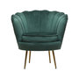 Voir la diapositive 3 : Habitat et Jardin Fauteuil en velours  Floria  - 75 x 68 x 77.5cm - Vert