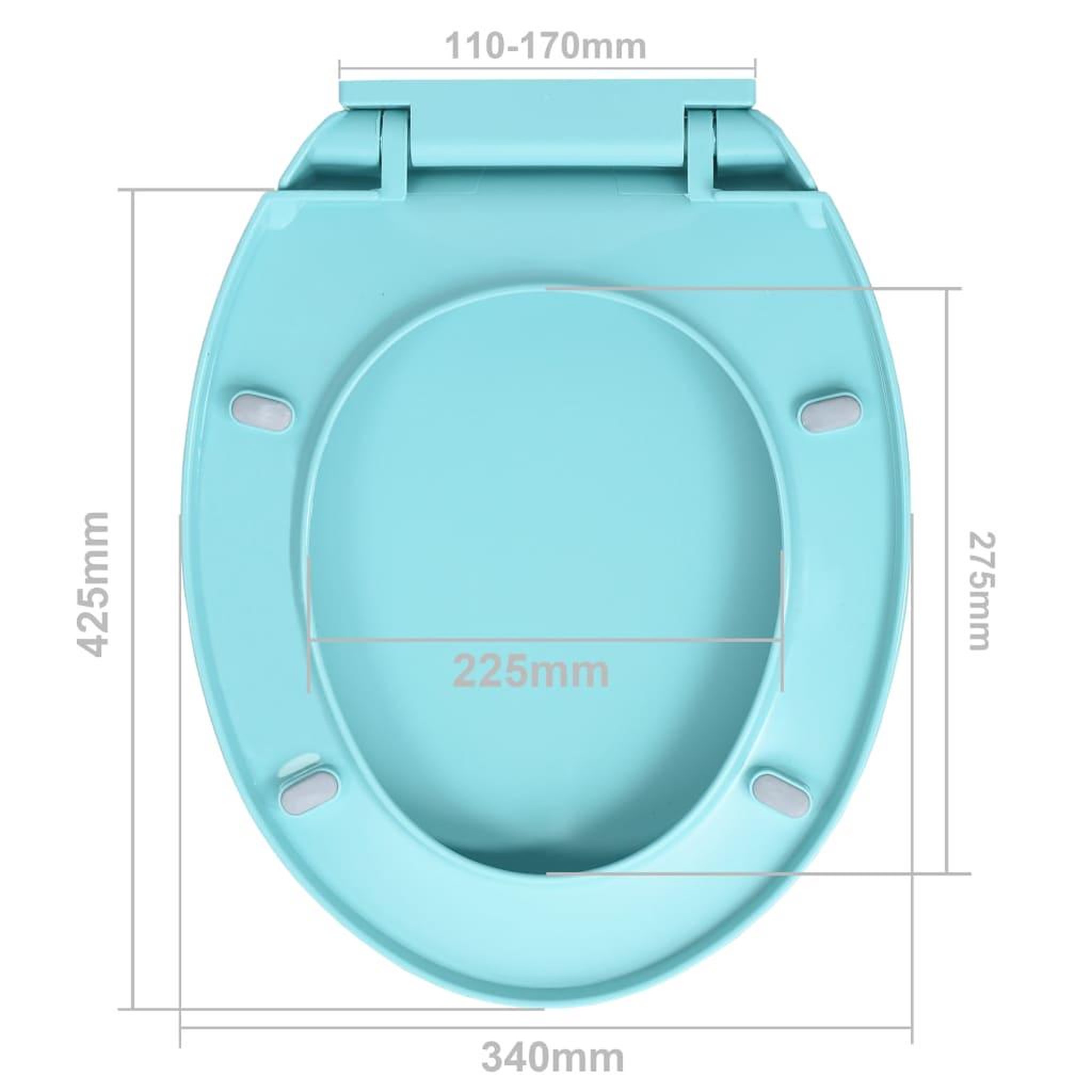 Voir la diapositive 6 : VIDAXL Siege de toilette a fermeture en douceur Vert Ovale