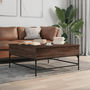 Voir la diapositive 1 : VIDAXL Table basse chene marron 95x95x45 cm bois d'ingenierie et metal