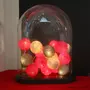 Guirlande lumineuse 20 boules coloris kaki et rouge