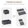 Voir la diapositive 6 : HOMCOM Commode meuble de rangement 5 tiroirs pliables en tissu 58 x 29 x 99 cm gris