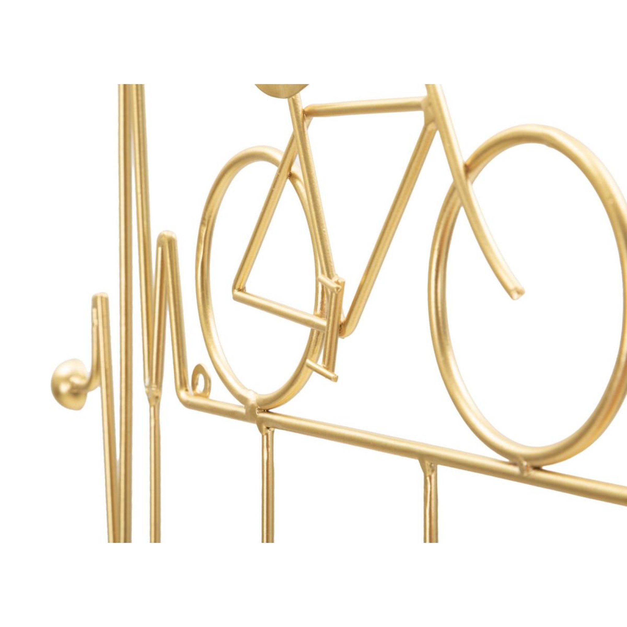 Voir la diapositive 4 : Paris Prix Patère murale en métal  bicycle  59cm or