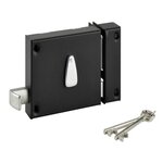 THIRARD Serrure applique horizontale 6 gorges, à tirage, coffre 140x88mm, version droite, 2 clés, finition noire