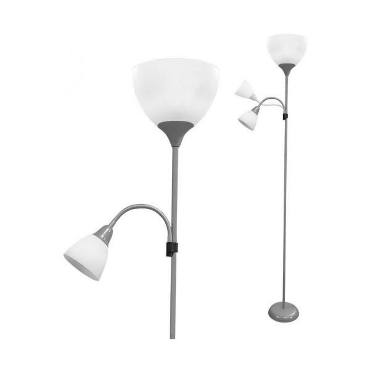 MARKET24 Lampadaire EDM 30010 Boston Argenté 60 W 220-240 V 176 cm