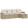 Voir la diapositive 2 : VIDAXL Salon de jardin avec coussins 5 pcs beige resine tressee