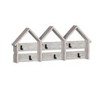 TOILINUX Porte-manteau en mélaminé 6 accroches en métal - Beige