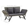 Voir la diapositive 6 : VIDAXL Banc de jardin avec coussins 176 cm Gris Resine tressee