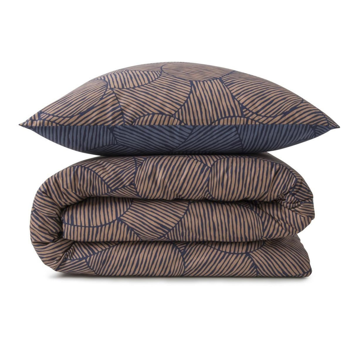 FUTURE HOME Parure de lit 2 personnes en coton 57 fils imprimé bleu