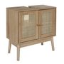 Voir la diapositive 5 : The Home Deco Factory Meuble sous vasque 2 portes Bali en cannage - Marron