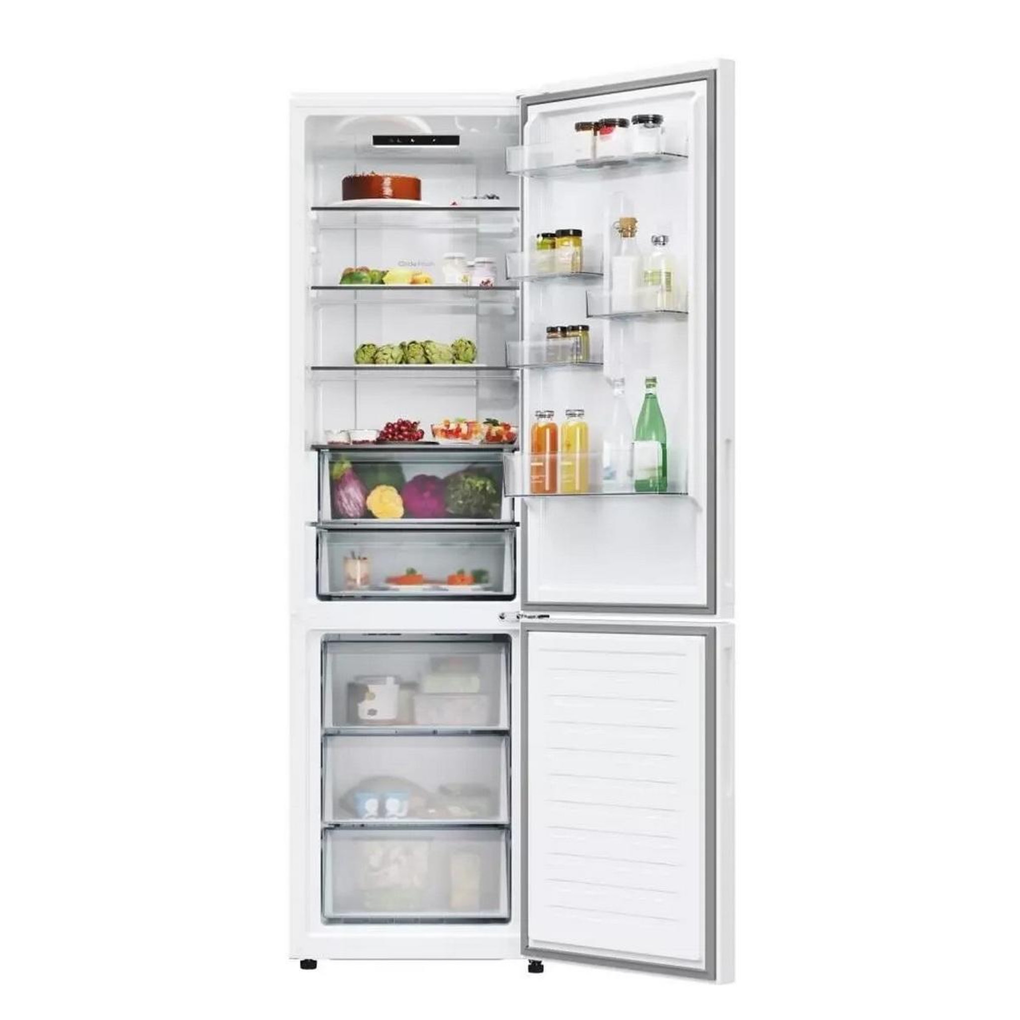 Voir la diapositive 3 : Candy Réfrigérateur combiné 60cm 409l no frost blanc - CNCQ2T620EW