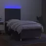 VIDAXL Sommier a lattes de lit avec matelas et LED Gris fonce 80x200cm